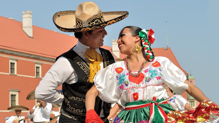 Mexico Couple Dancing Local Town