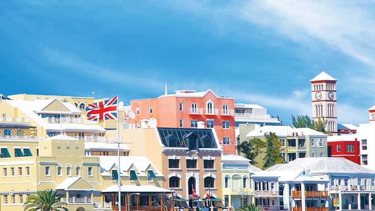 See the historic Downtown Hamilton area of Bermuda.