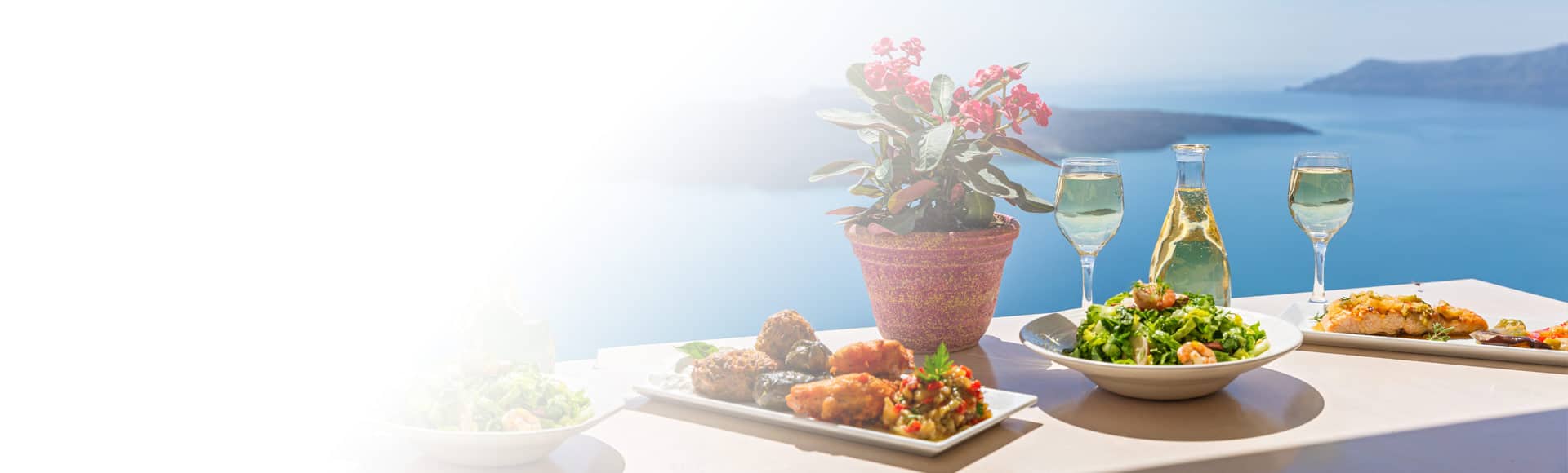 Eat, drink, and dine in Santorini when you travel on Oceania Cruises to tour the Greek Islands of the Aegean Sea for vacation.