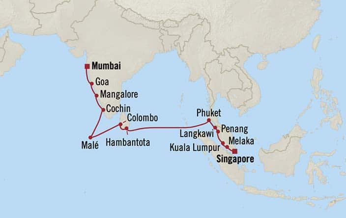 cruise india to singapore