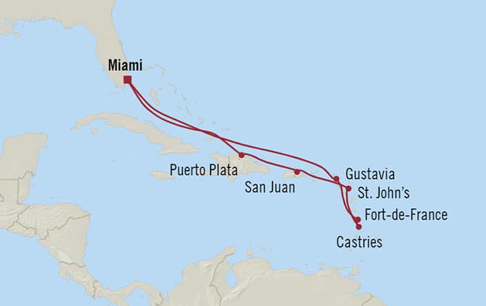 オーシャニア クルーズ10日間 マイアミ フロリダ州 米国 マイアミ フロリダ州 米国