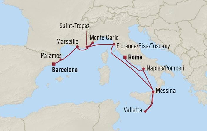 オーシャニア クルーズ10日間 バルセロナ スペイン ローマ チヴィタヴェッキア イタリア オーシャニア クルーズ10日間 バルセロナ スペイン ローマ チヴィタヴェッキア イタリア