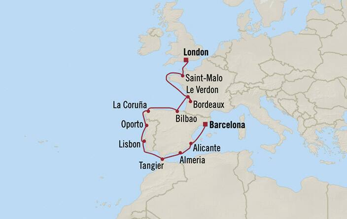 オーシャニア クルーズ12 Days From London Portsmouth United Kingdom To Barcelona Tarragona Spain