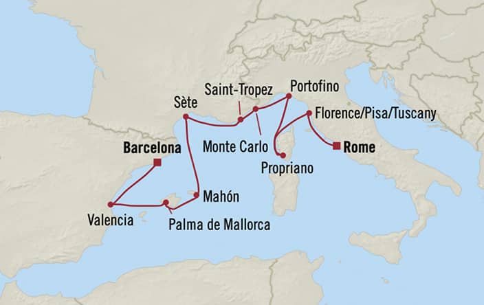 disney cruise barcelona to rome