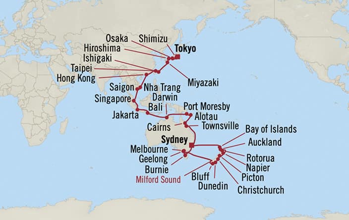 cruises sydney to japan 2024