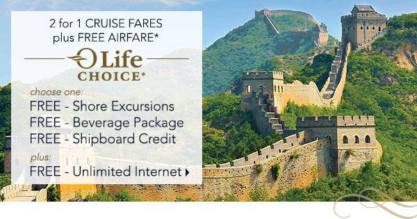 OLife Choice - Choose one: Free                                    Shore Excursion, Free Beverage Package                                    or Free Shipboard Credit plus Free                                    Internet