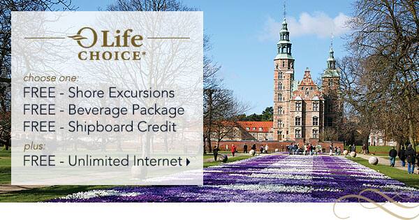 OLife Choice - Choose one: Free                                    Shore Excursion, Free Beverage Package                                    or Free Shipboard Credit plus Free                                    Internet