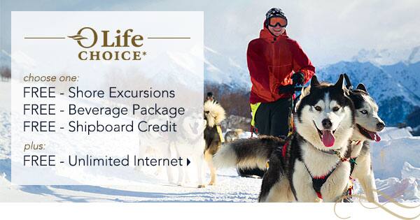 OLife Choice - Choose one: Free                                    Shore Excursion, Free Beverage Package                                    or Free Shipboard Credit plus Free                                    Internet