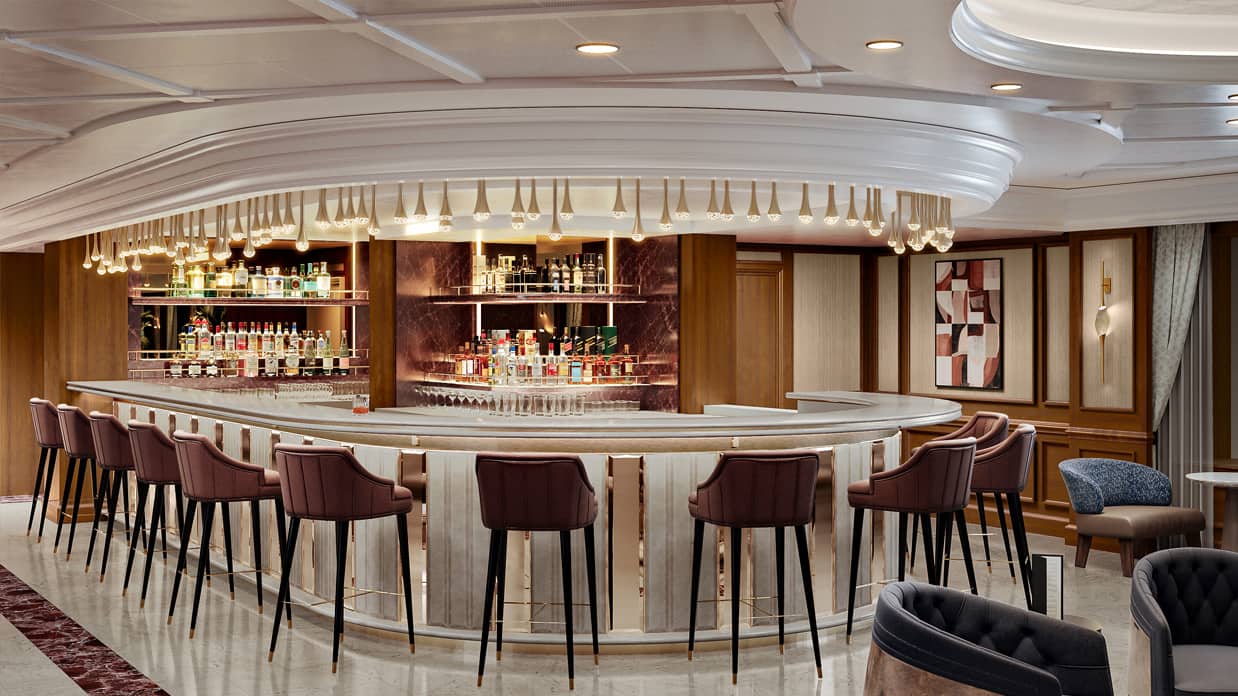 Founders Bar onboard Oceania Aurelia