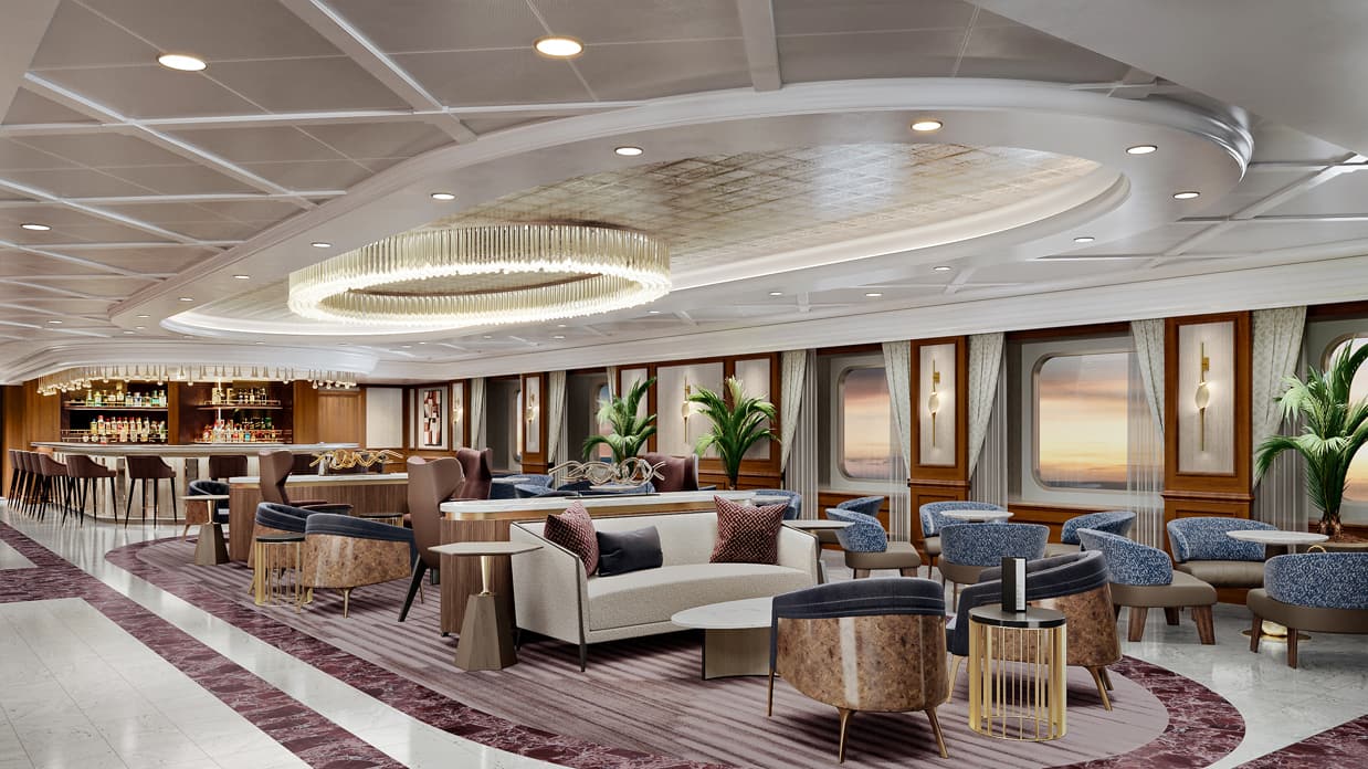 Founders Bar onboard Oceania Aurelia