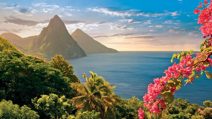 Sail to the southern Caribbean island of St. Lucia aboard an Oceania cruise ship.