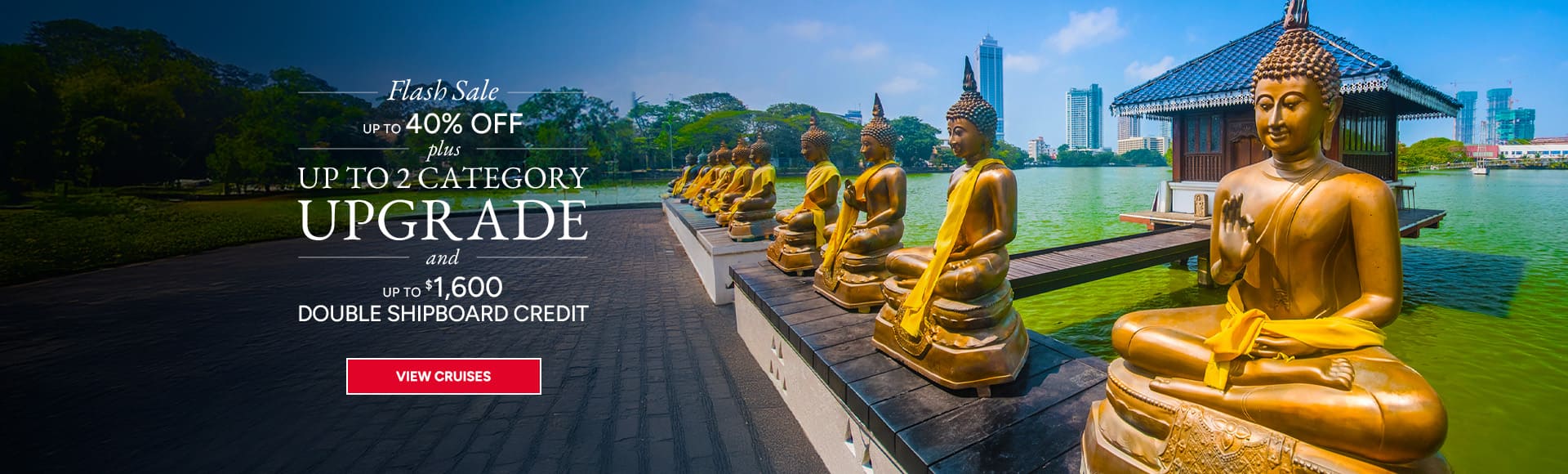 Oceania Cruises Flash Sale, up to 40% off, up to a 2 category upgrade and up to $1,600 shipboard credit