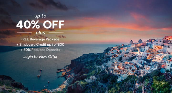 Up to 40% off plus shipboard credit and free beverage package
