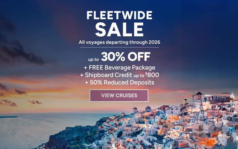 Oceania Cruises Fleetwide Sale, up to 30% off, free beverage package and shipboard credit