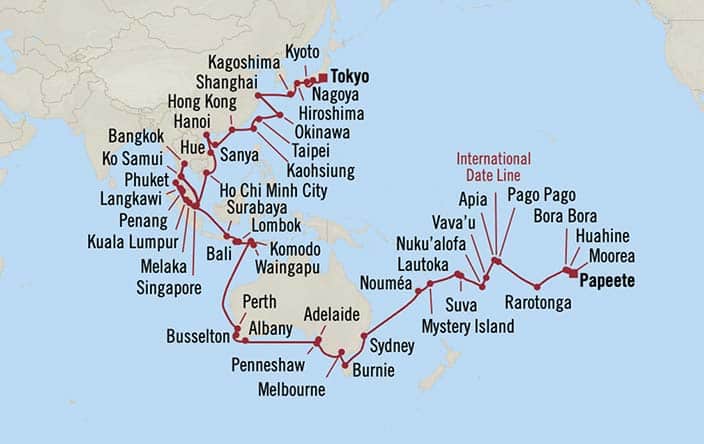 Tahiti様② Cruise Overview for Tokyo (Yokohama), Japan to Papeete
