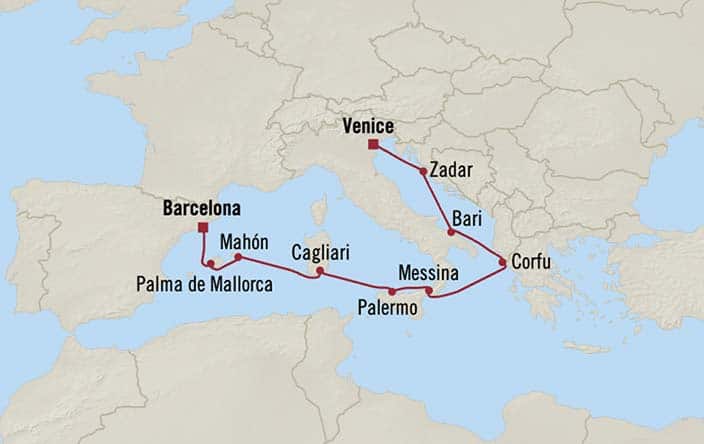 Oceania Cruises 9-days from Barcelona, Spain to Venice, Italy