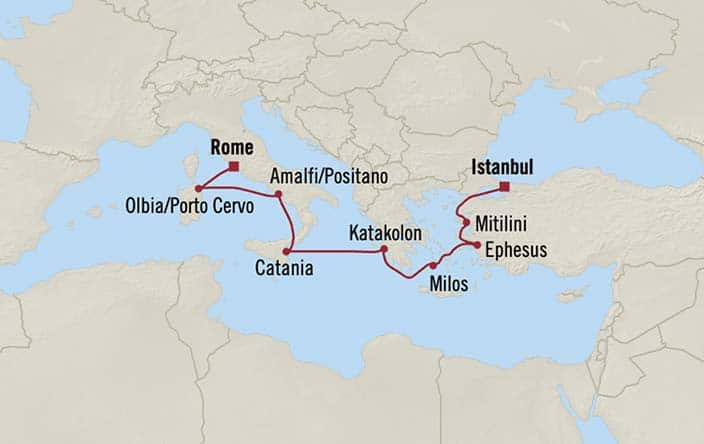 Turkey To Rome Map Oceania Cruises 9-days from Istanbul, Turkey to Rome (Civitavecchia), Italy
