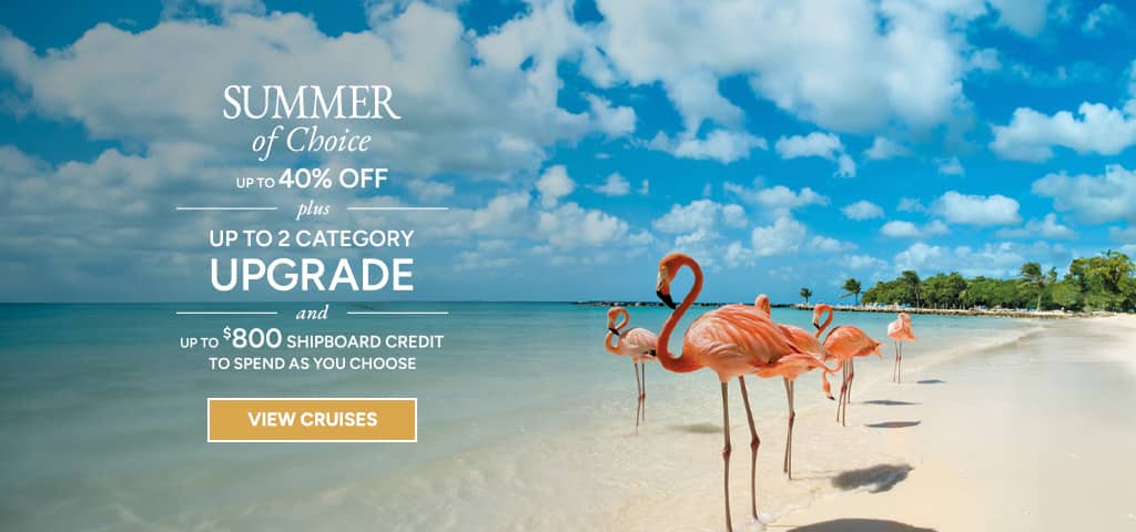 Oceania Cruises Summer of Choice sale, up to 40% off, up to a 2 category upgrade and up to $800 shipboard credit