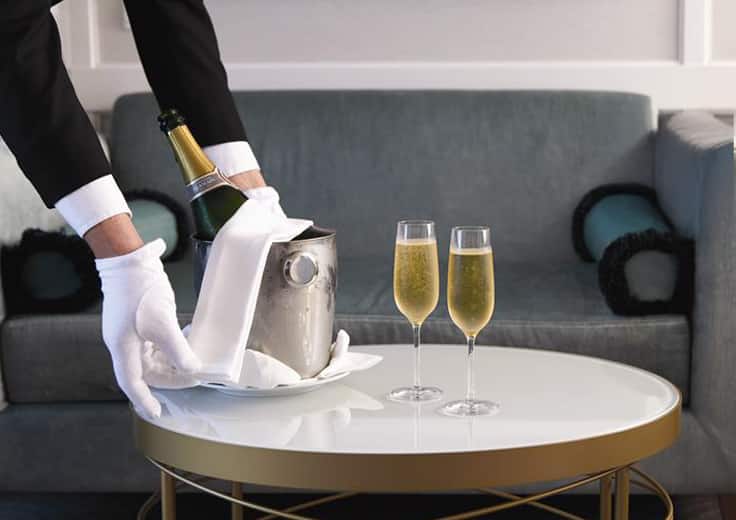 Oceania Cruises champagne butler service 