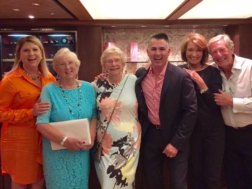 From left: Neli Arias, Joan Moran, Margaret Lawton, James Rodriguez, and Linda & Pino Minelli share an OLife moment