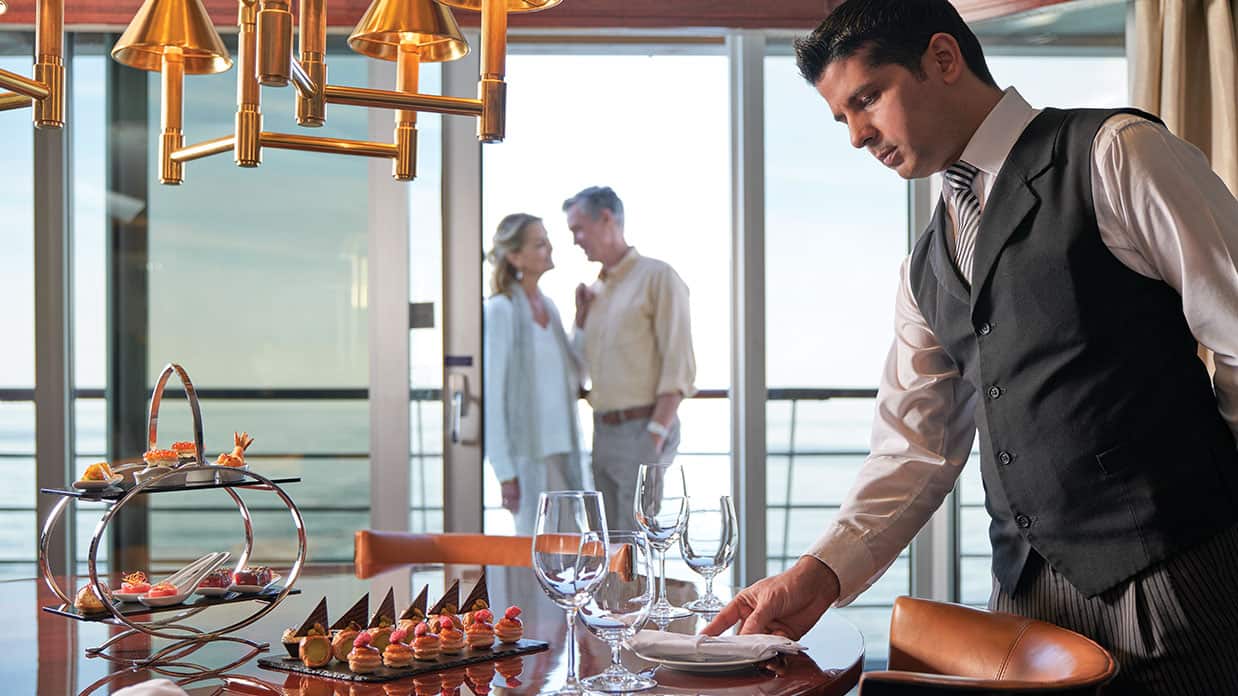 couple in owner's suite, oceania cruises