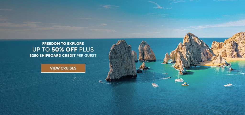Oceania Cruises Freedom to Explore offer. Up to 50% Off Plus $250 Shipboard Credit