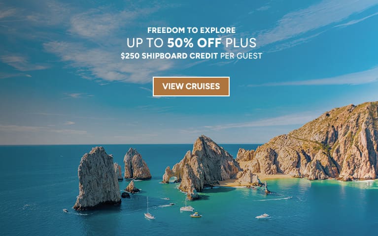 Oceania Cruises Freedom to Explore offer. Up to 50% Off Plus $250 Shipboard Credit