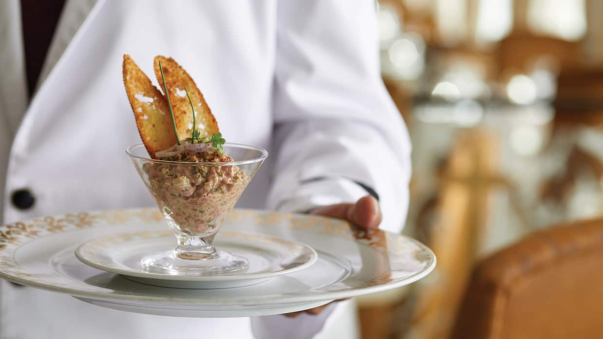 Beef Tartare at The Grand Dining Room On Board Marina