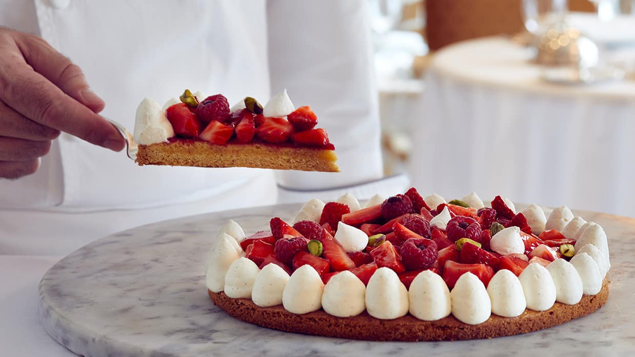 Strawberry Tart at The Grand Dining Room On Board Marina