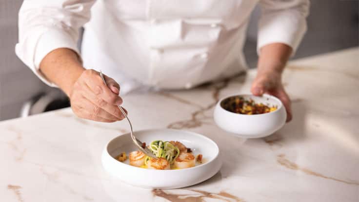 Experience exquisite presentation and superior taste when quality ingredients are sourced for haute-cuisine aboard Oceania Cruises.