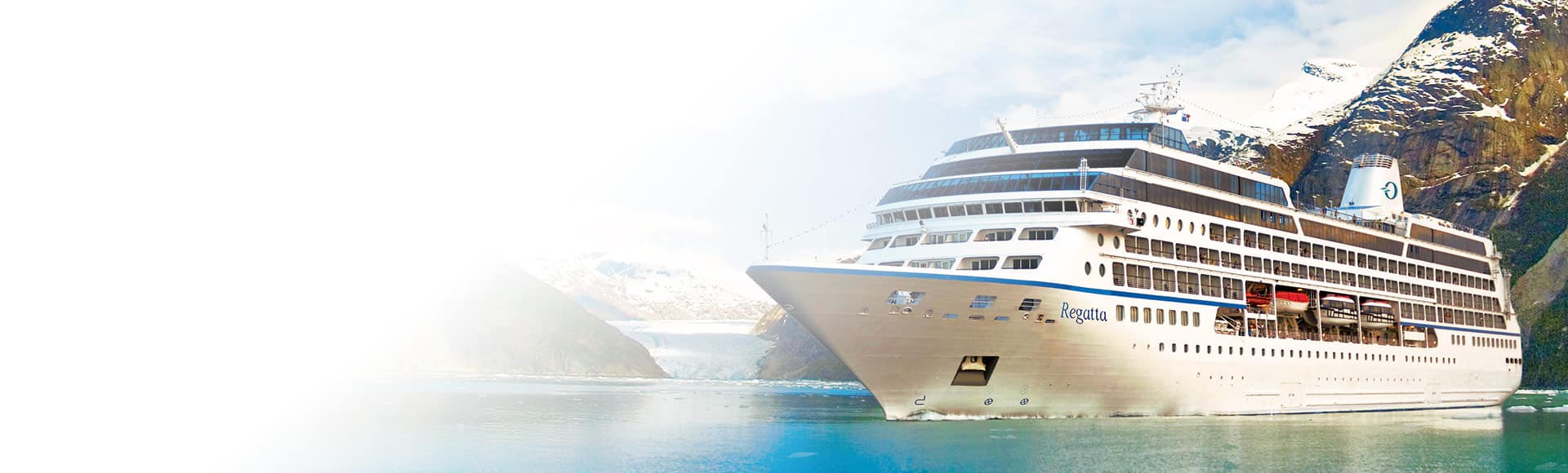 Regatta cruise ship visits a sea port from itinerary