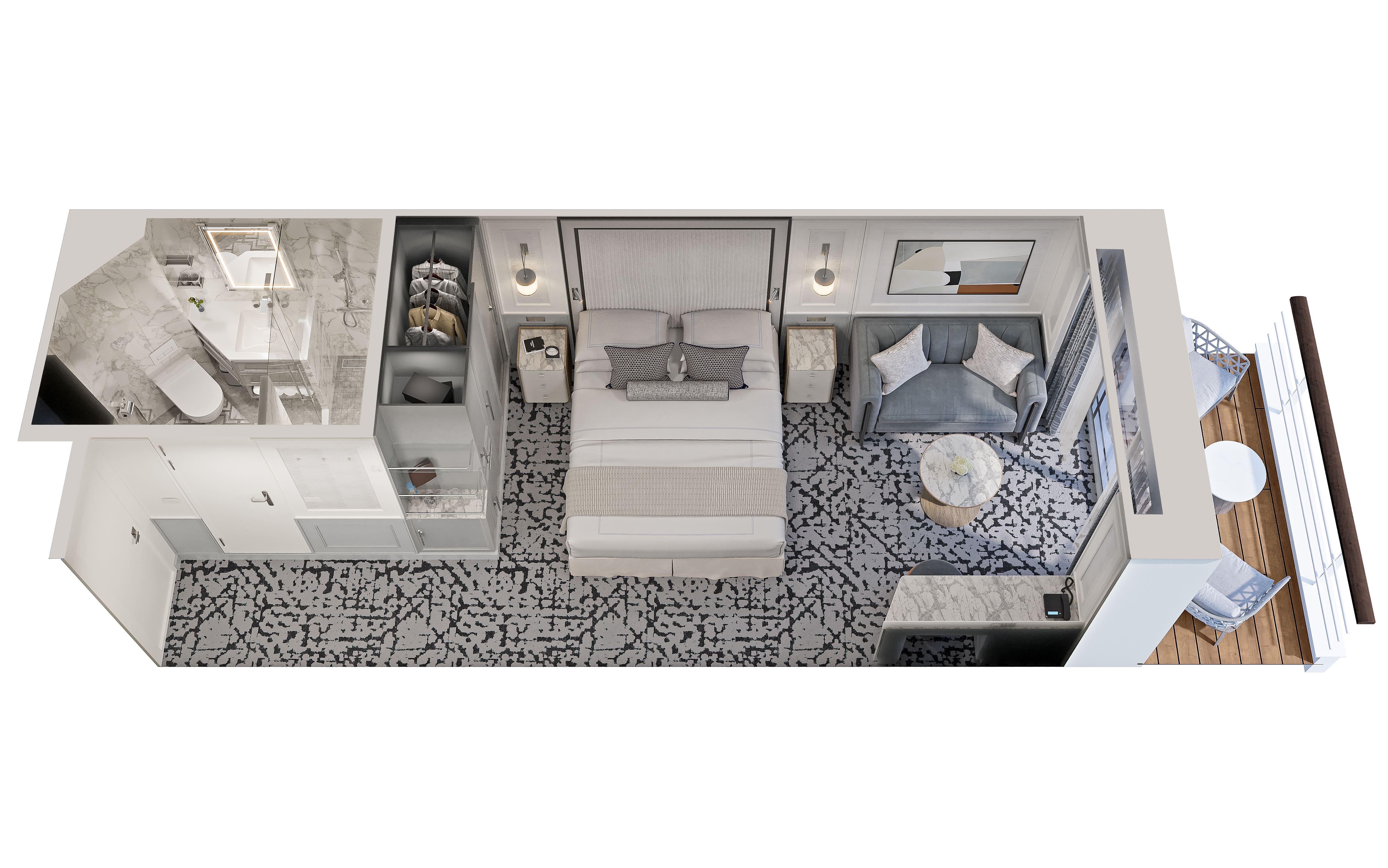 Riveria Veranda Stateroom Diagram